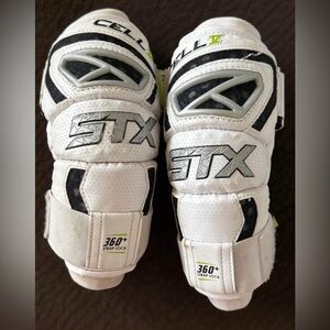Little Kid STX White and Black Lacrosse Elbow/ Arm Pads size XS